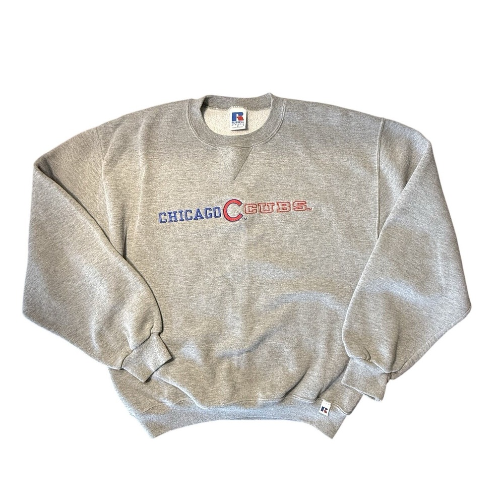 Russell Athletic Gray Chicago Cubs Sweatshirt